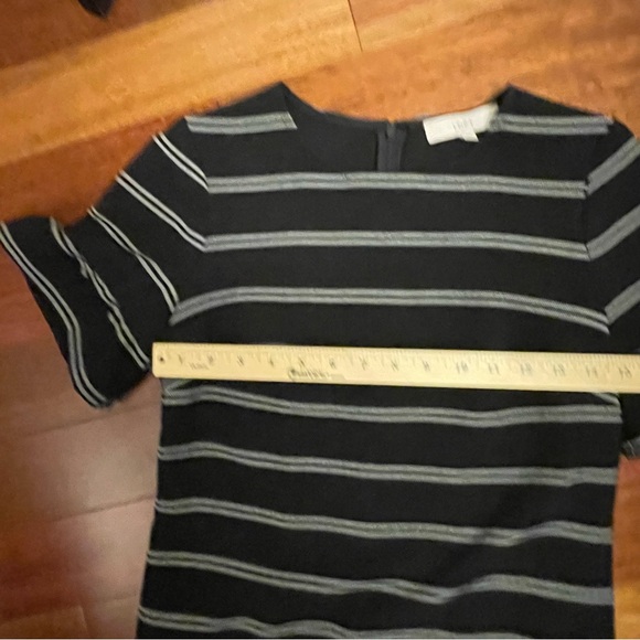 LOFT Black and White Striped Mini Dress - Picture 6 of 8